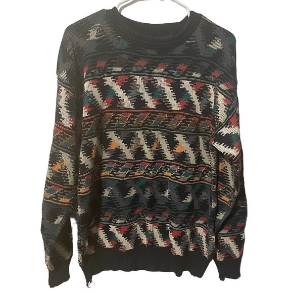 Triscots St. Raphael Vintage Grandpa Core Sweater w/Geometric Design - Picture 1 of 8